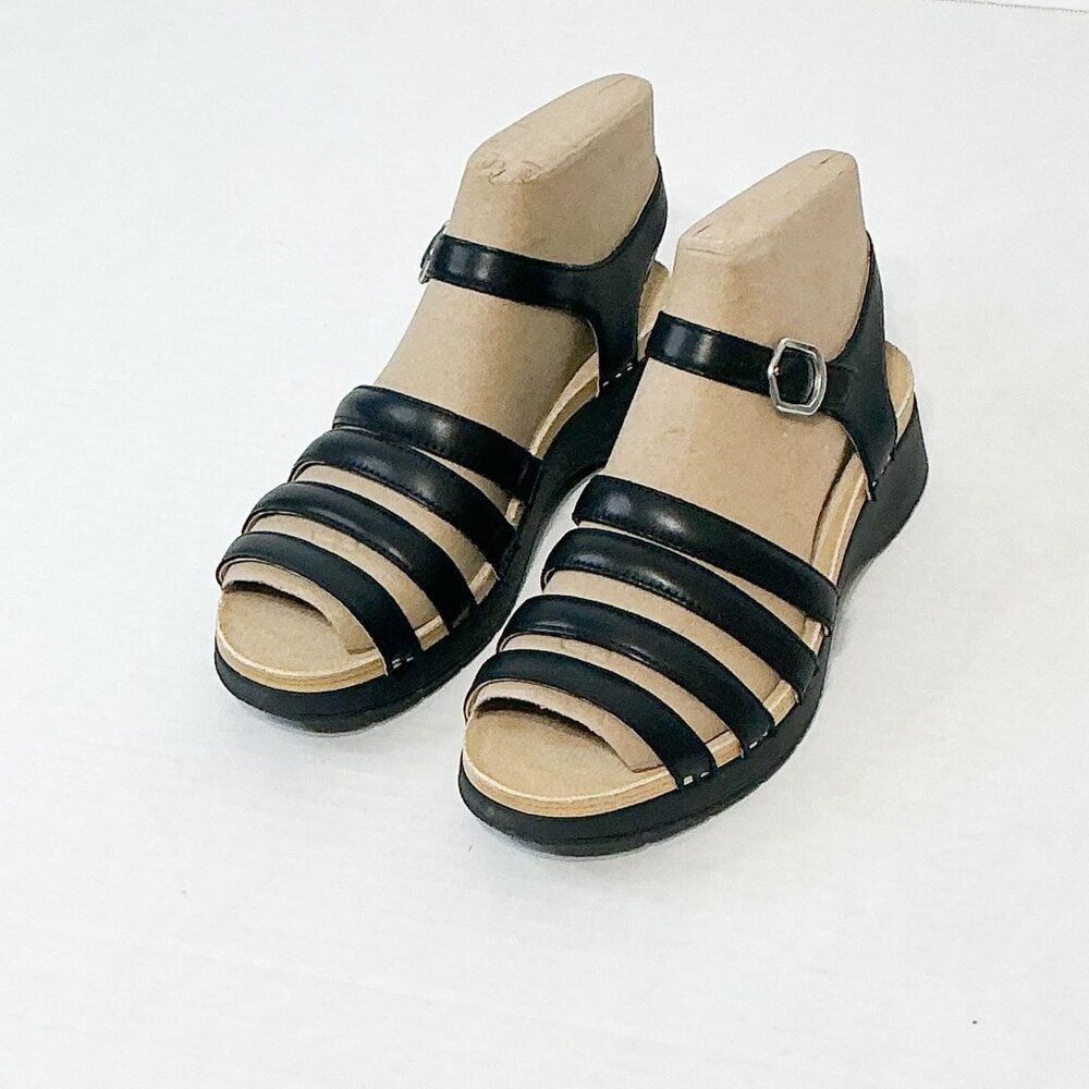 DANSKO NWB Sz 38 Black Nappa Leather Roxie Comfort Sandals - Picture 12 of 13